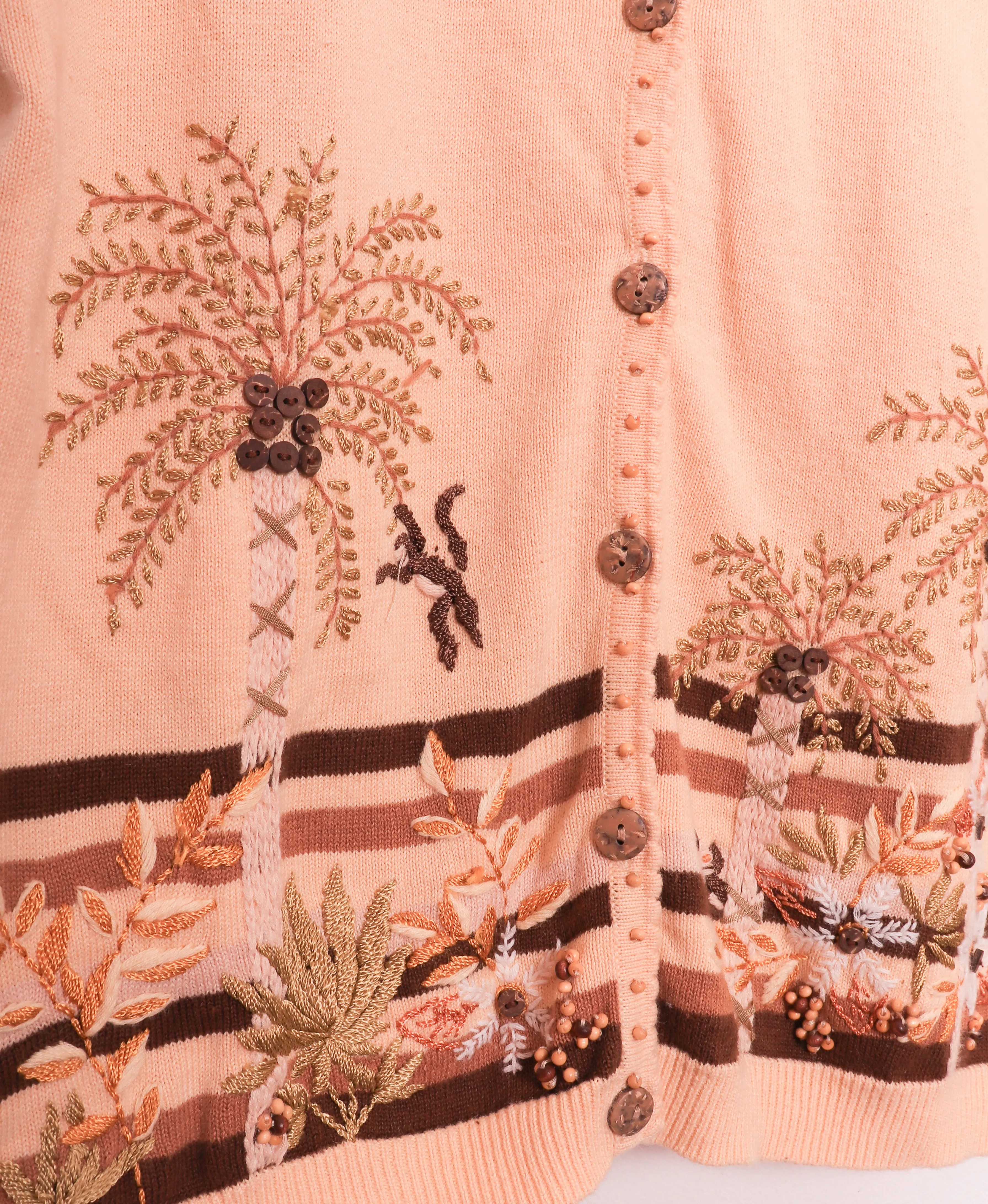 Alfred Dunner Embroidered Monkeys in the Jungle Sweater Top