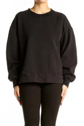 Black Oversized Athletic Sweatshirt