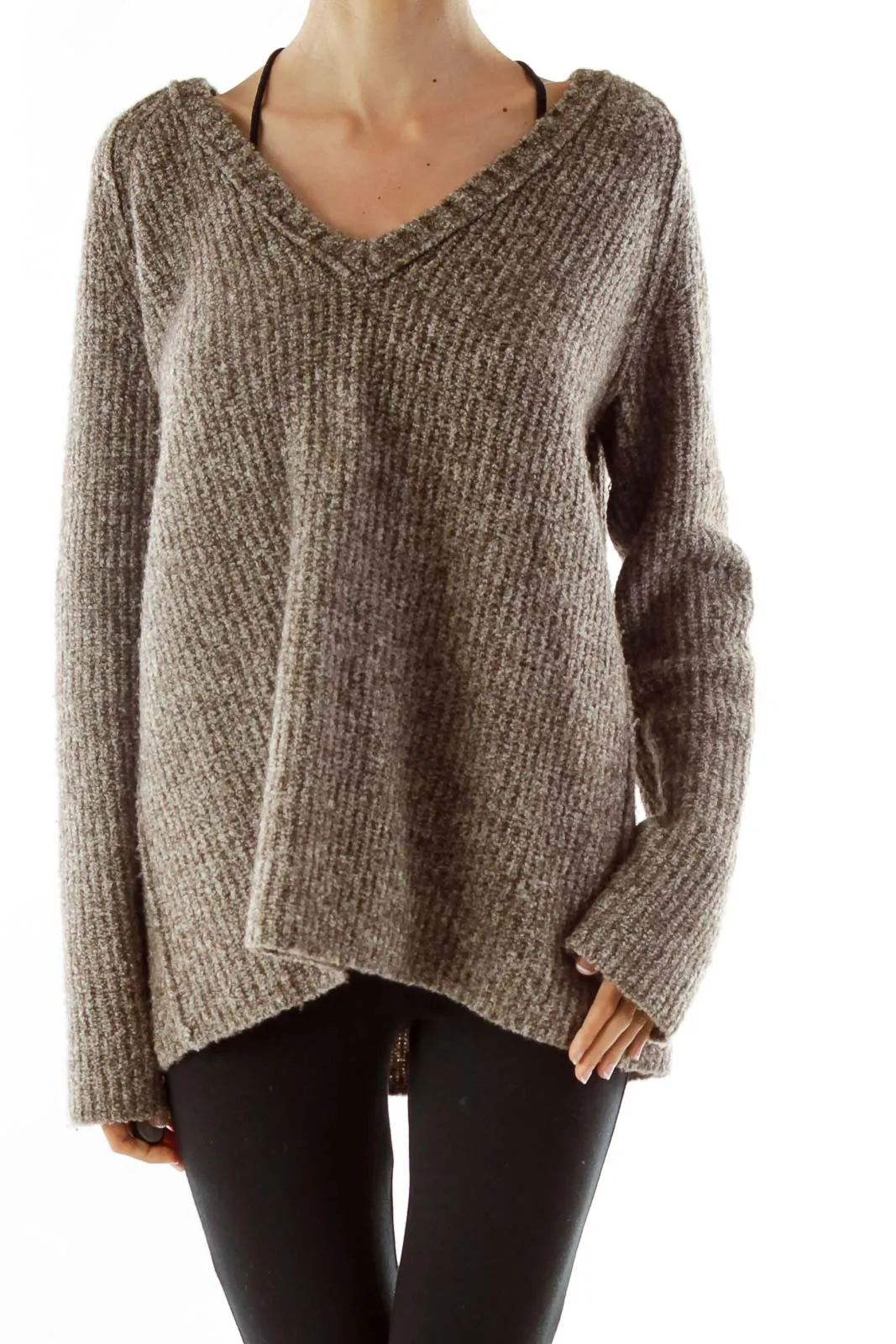 Brown V-neck Sweater