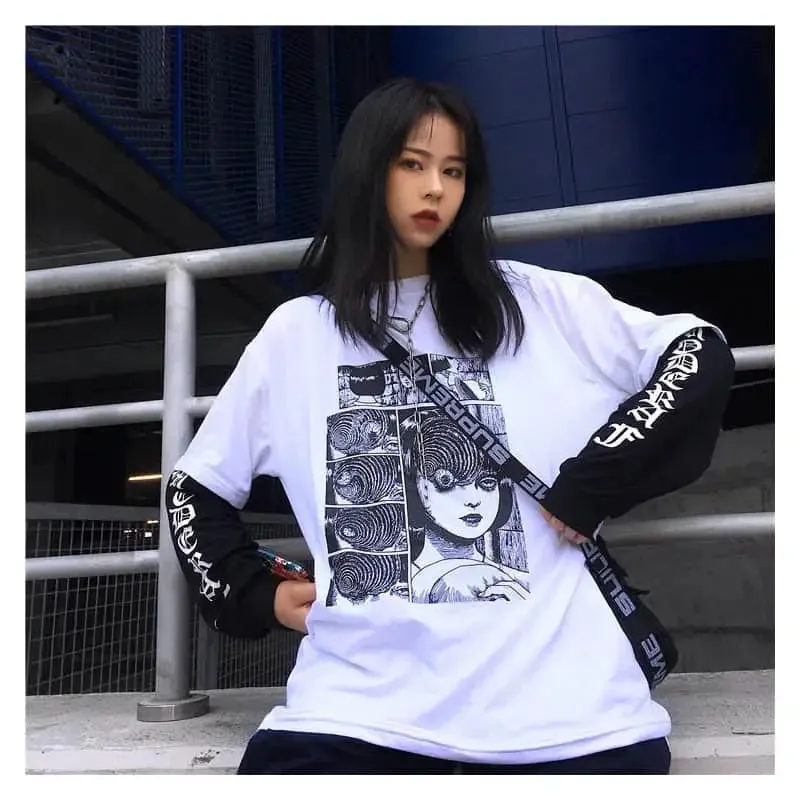 Cartoon Horror Graphic Sweatshirt