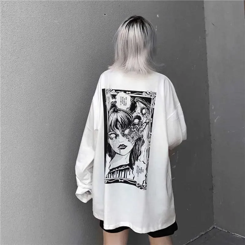 Cartoon Horror Graphic Sweatshirt