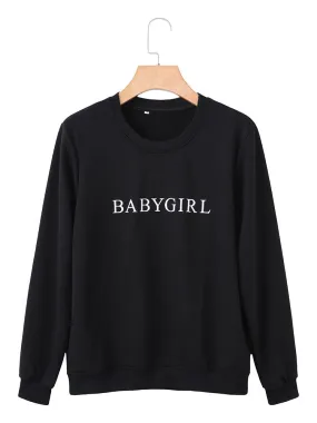 Casual Letter Print Women Sweatshirts