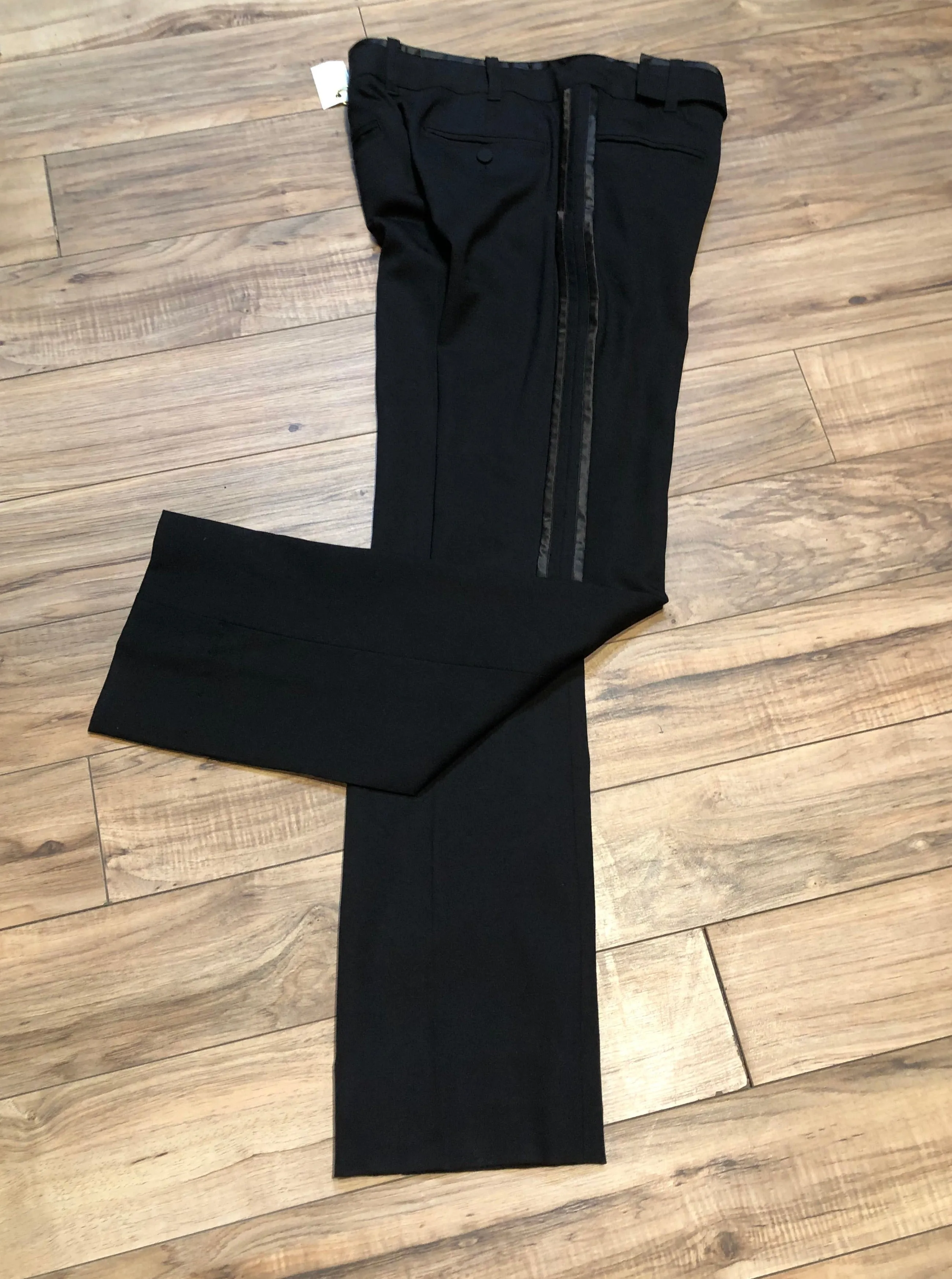 Club Monaco Black Wool Tuxedo Pants, Size 0