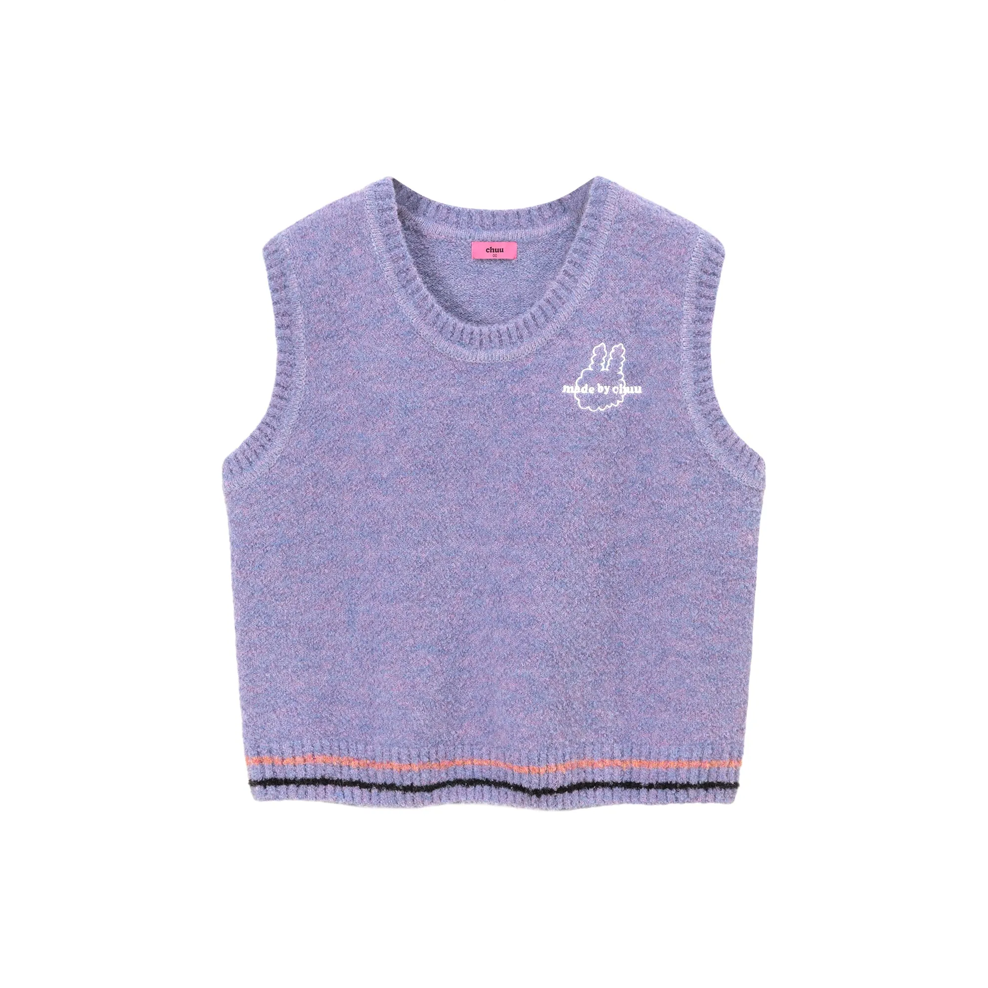 Color Embroidery Sleeveless Knit Sweater