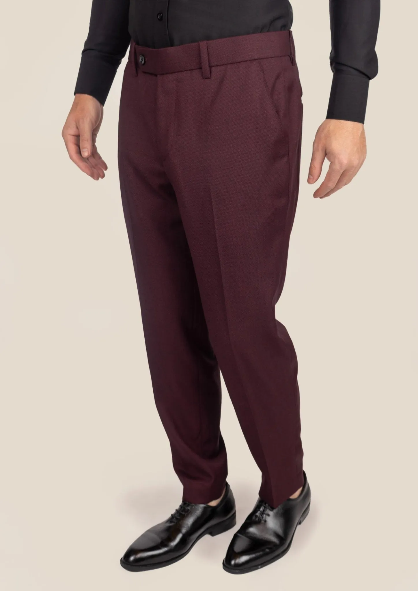 Deep Burgundy Birdseye Pants