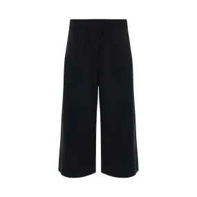 Elasticated Cropped Trousers in Black