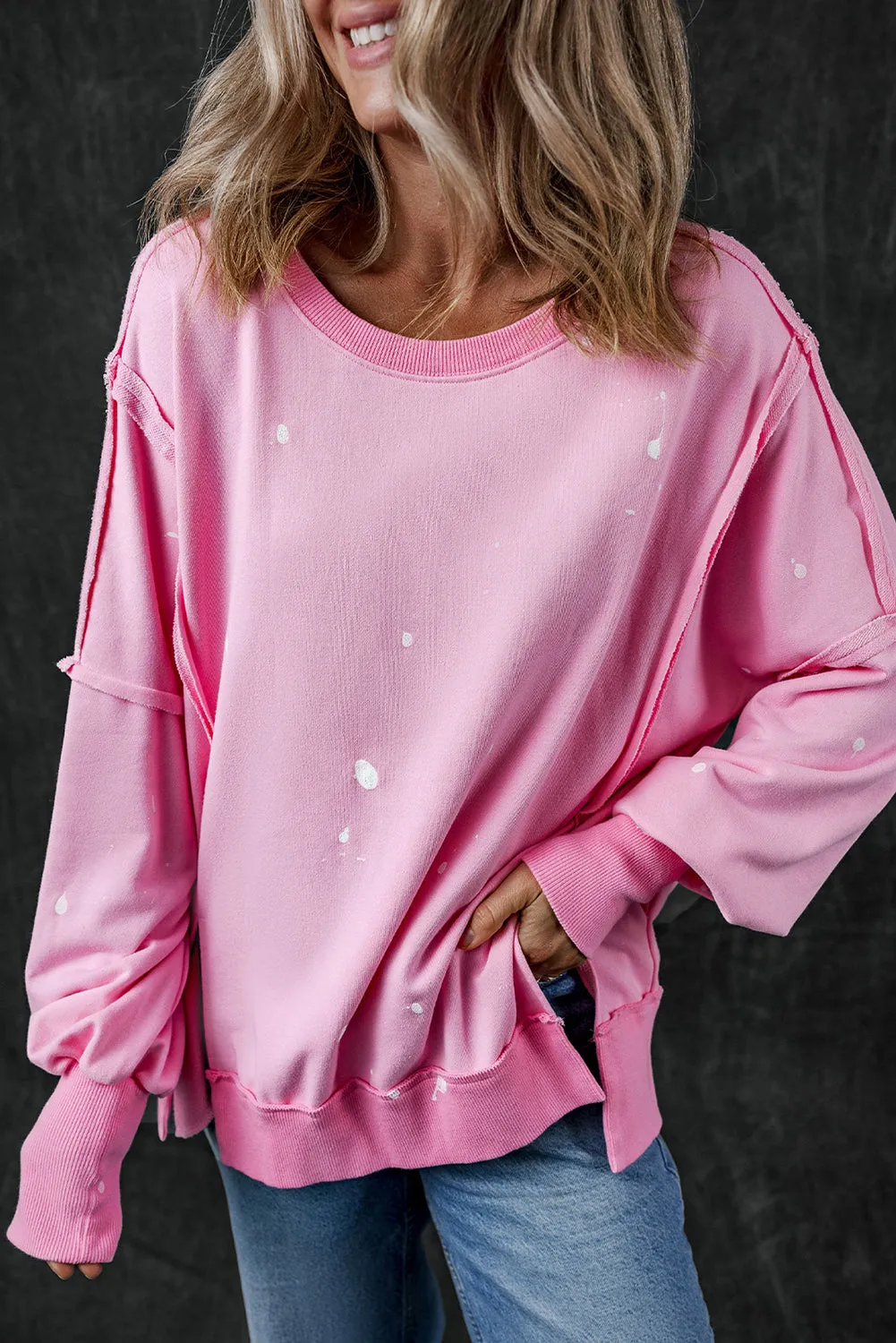 Exposed Seam Baggy Sweatshirt