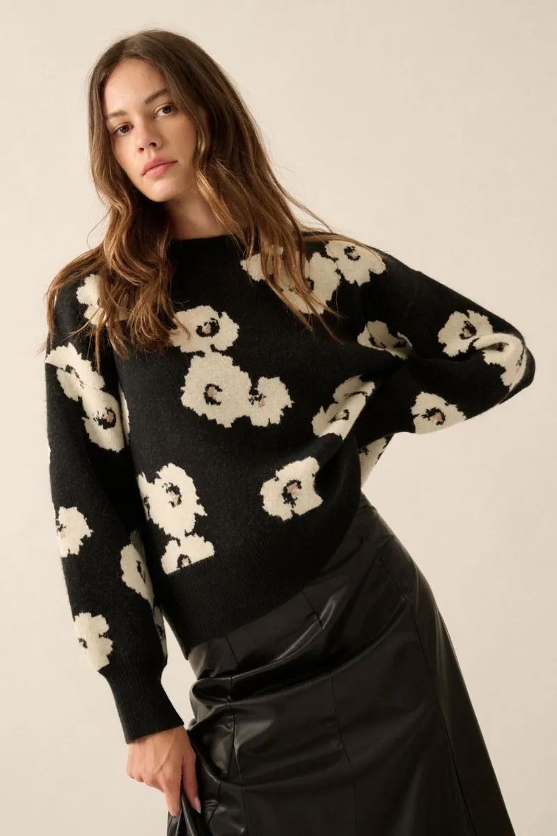 Floral Graphic Knit Sweater