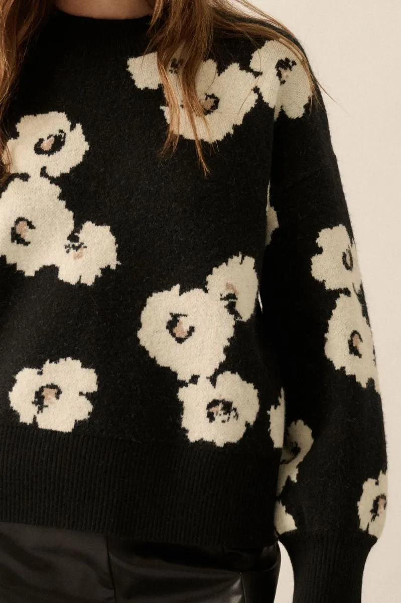 Floral Graphic Knit Sweater