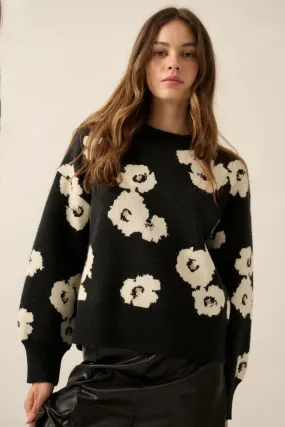 Floral Graphic Knit Sweater