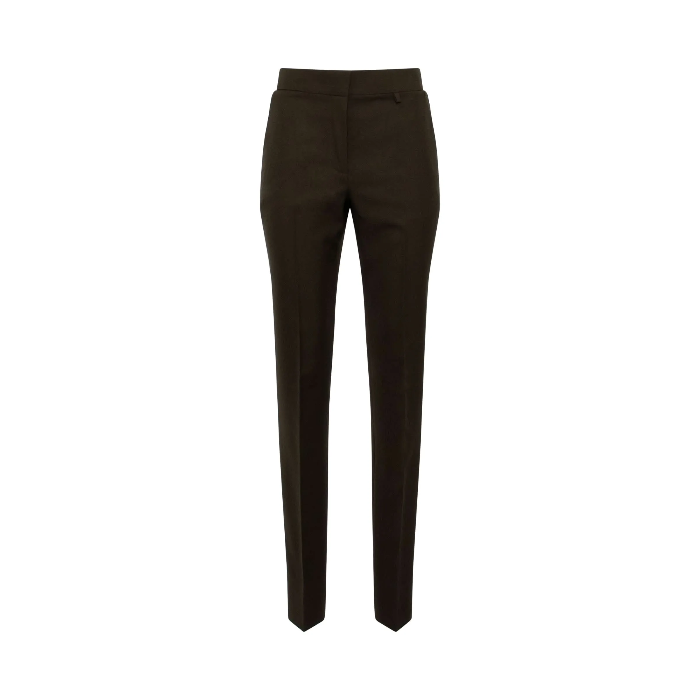 High Waisted Tappered Trousers in Dark Khaki