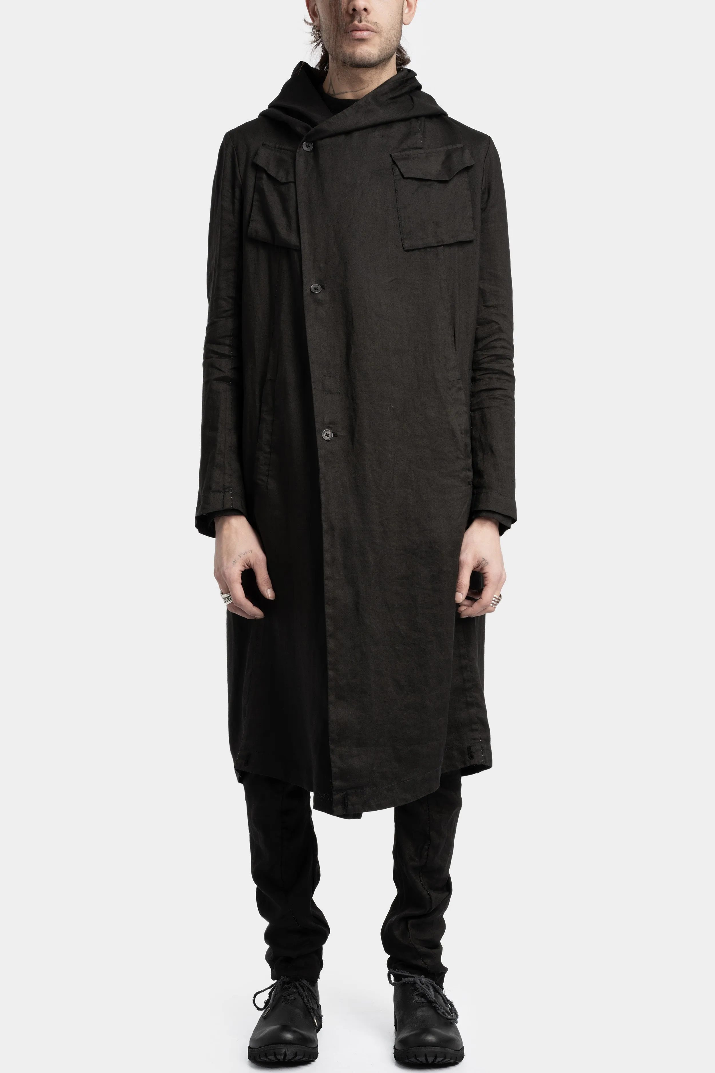 Hooded fold up parka