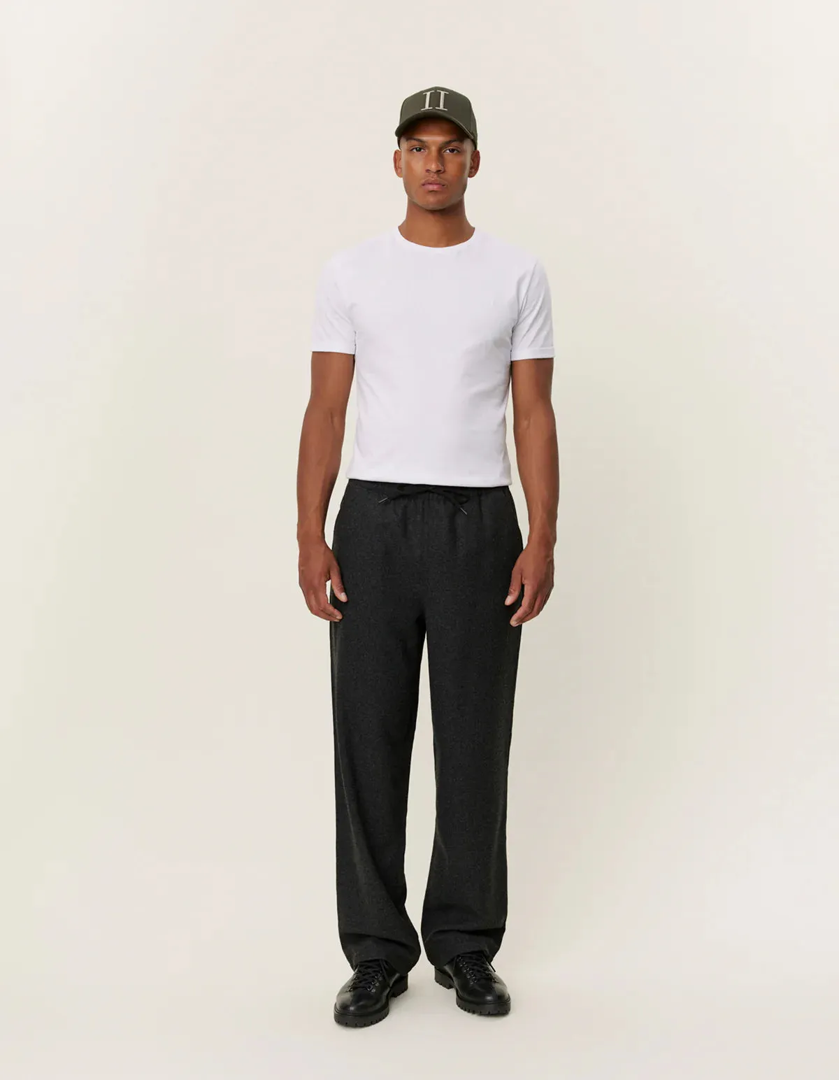 Houston Wool Drawstring Pants - Charcoal