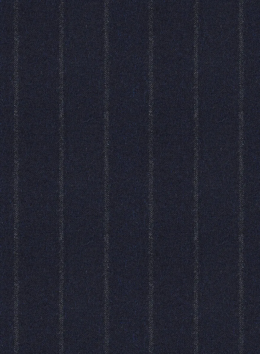 Italian Uben Blue Chalkstripe Flannel Pants