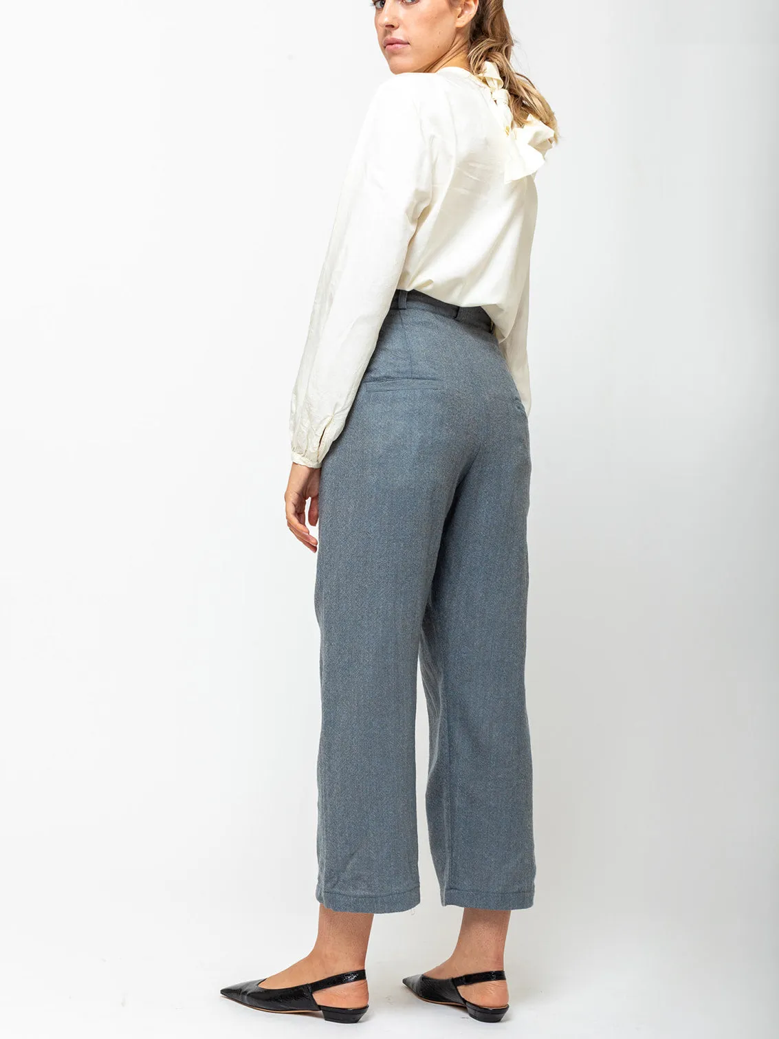 Japanese Ghost Wool Pants - Blue Melange