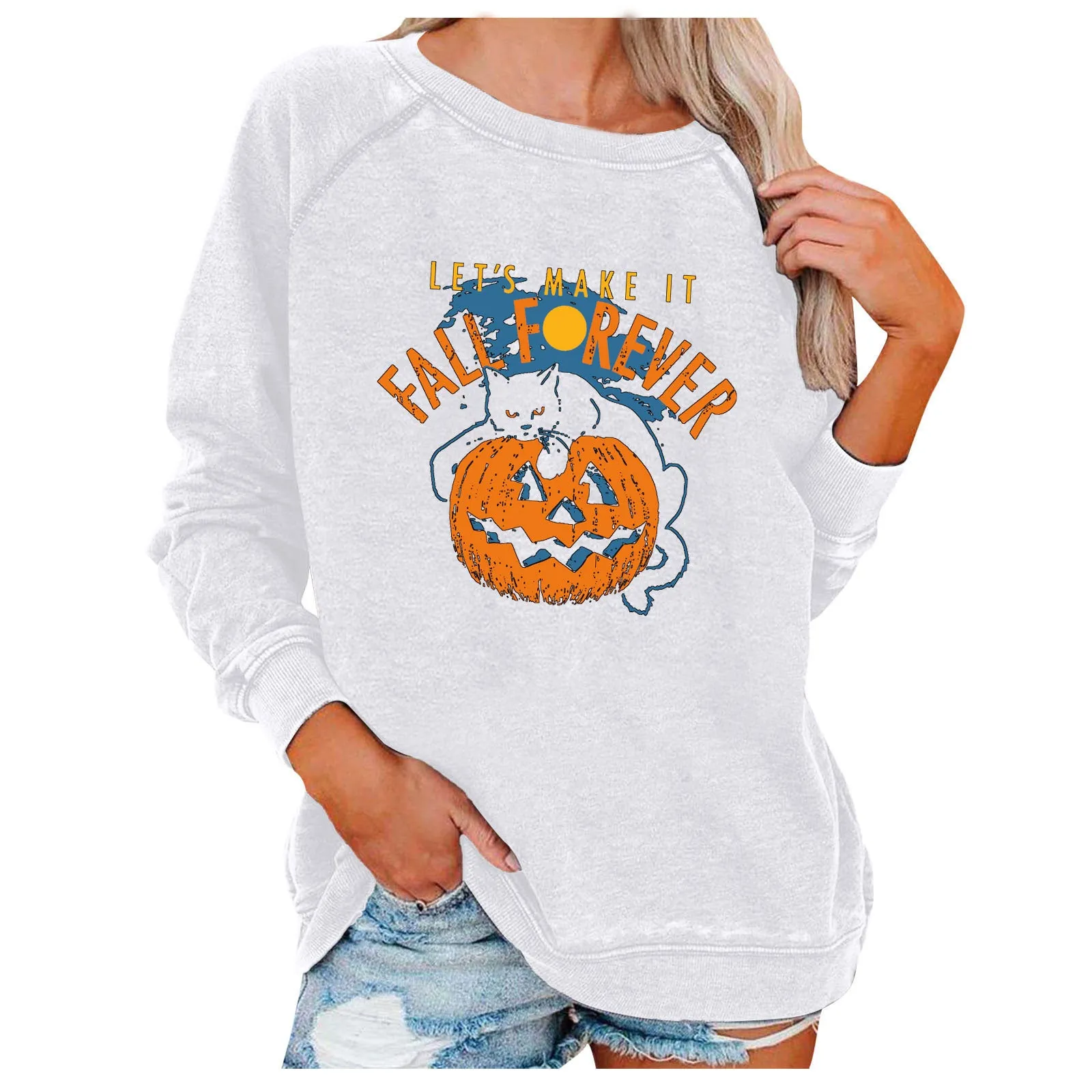 Loose Women's Tops Halloween Themed Sweatshirts