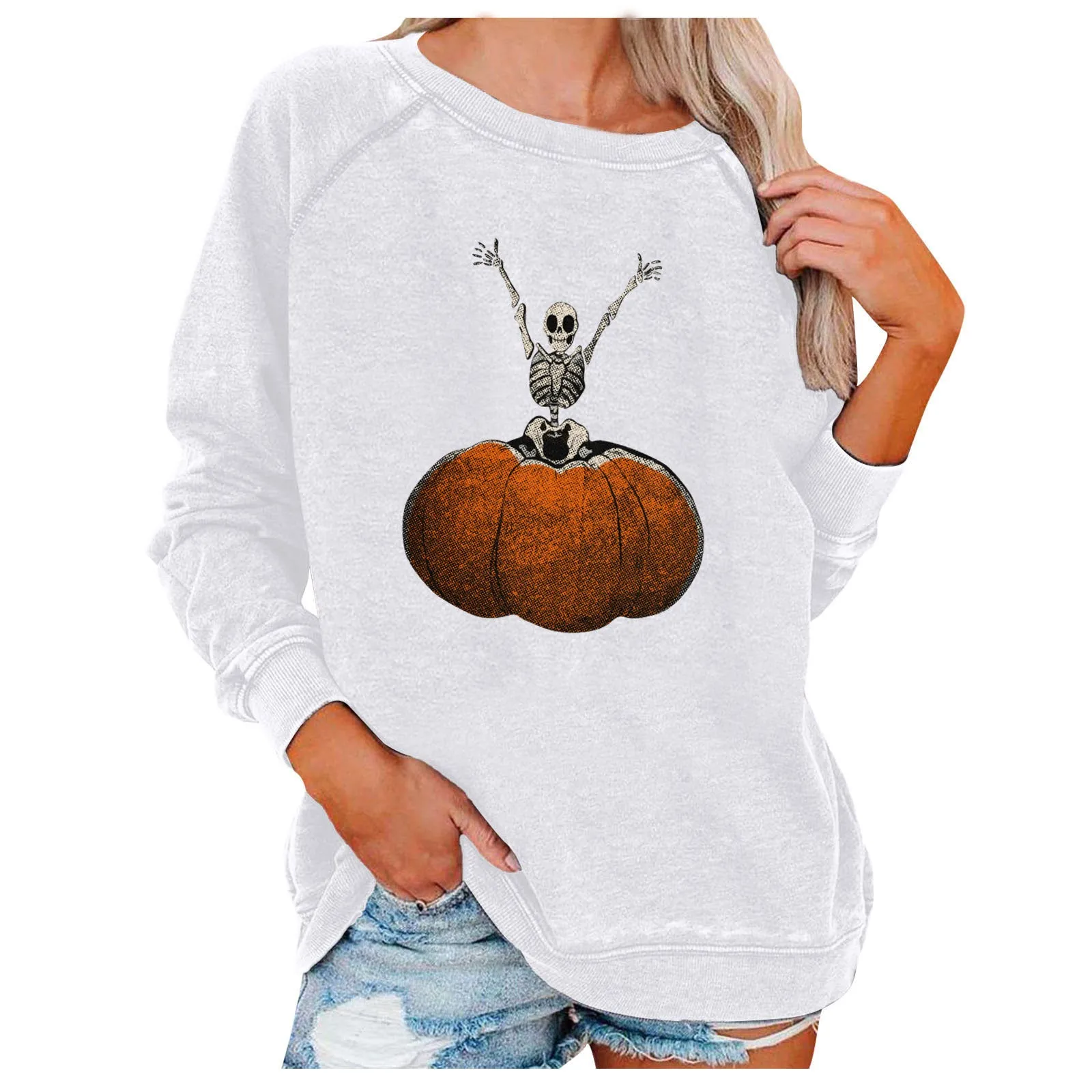 Loose Women's Tops Halloween Themed Sweatshirts