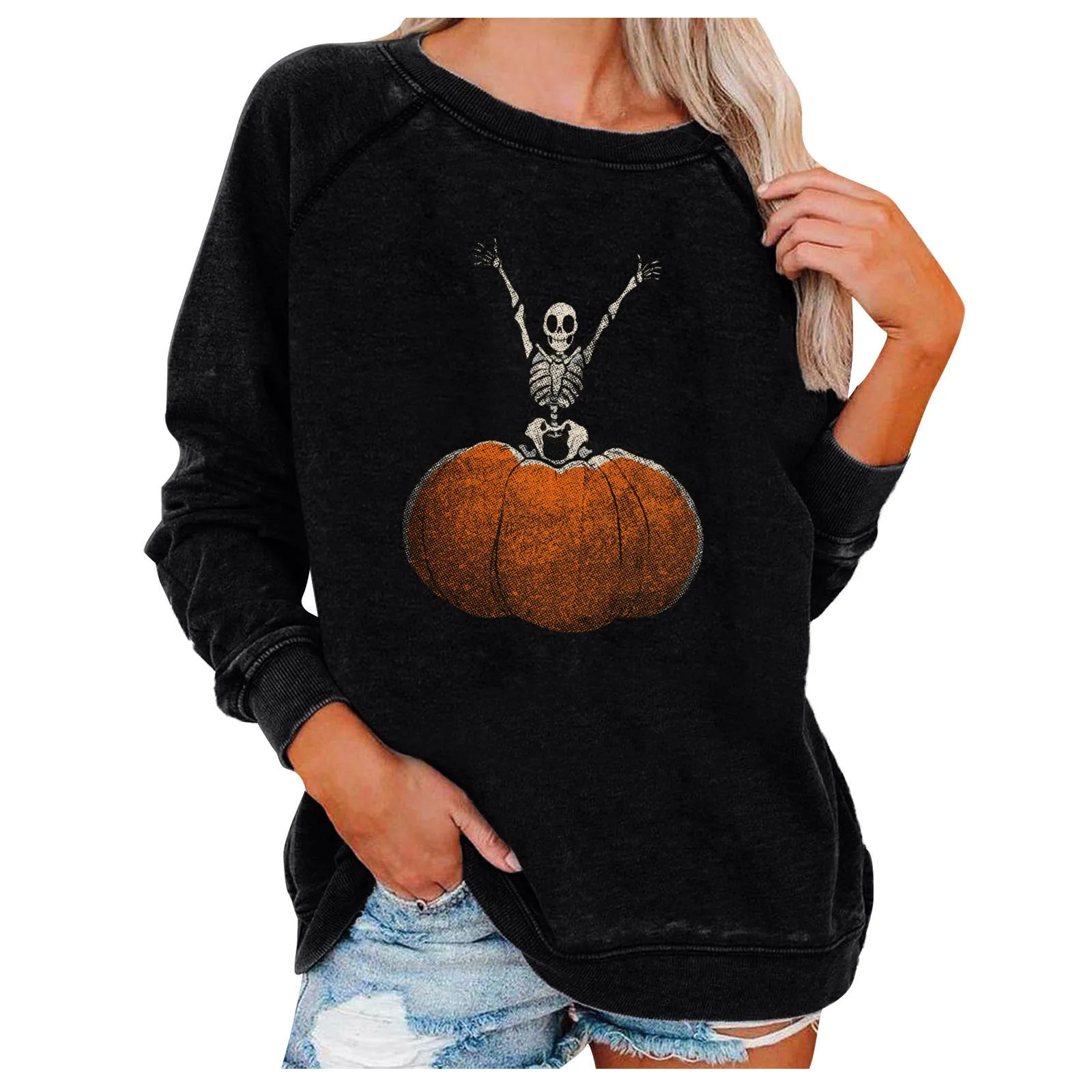 Loose Women's Tops Halloween Themed Sweatshirts