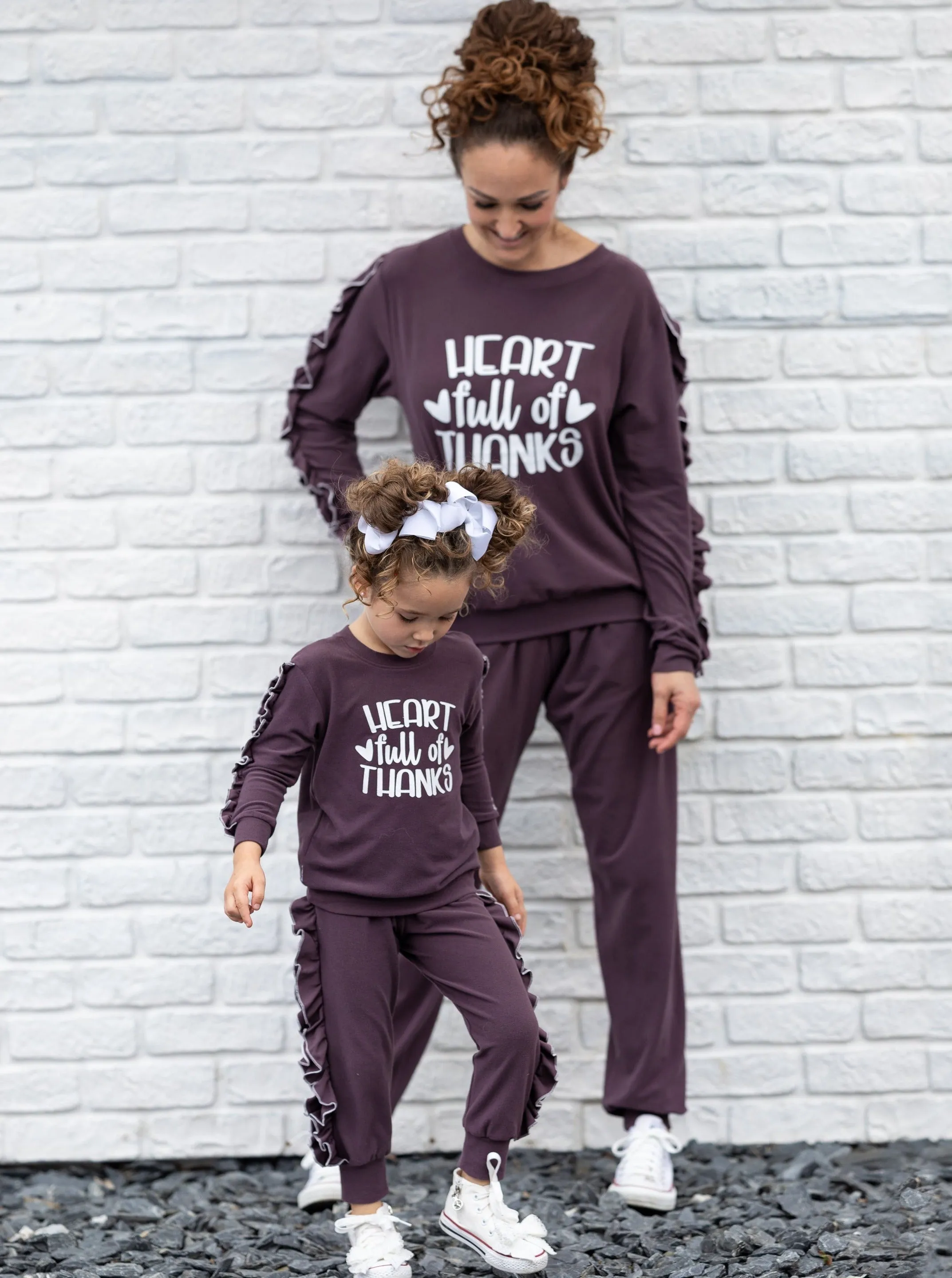 Mommy and Me Heart Full of Thanks Jogger Set