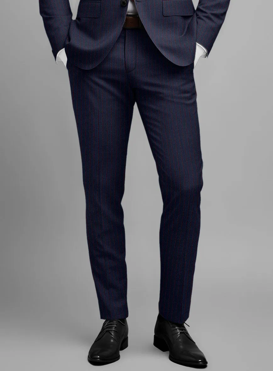 Napolean Argio Stripe Dark Blue Wool Pants