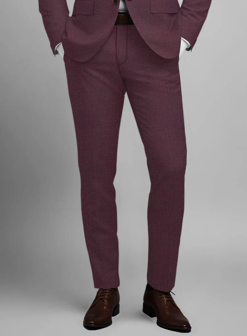 Napolean Basket Weave Wine Wool Pants