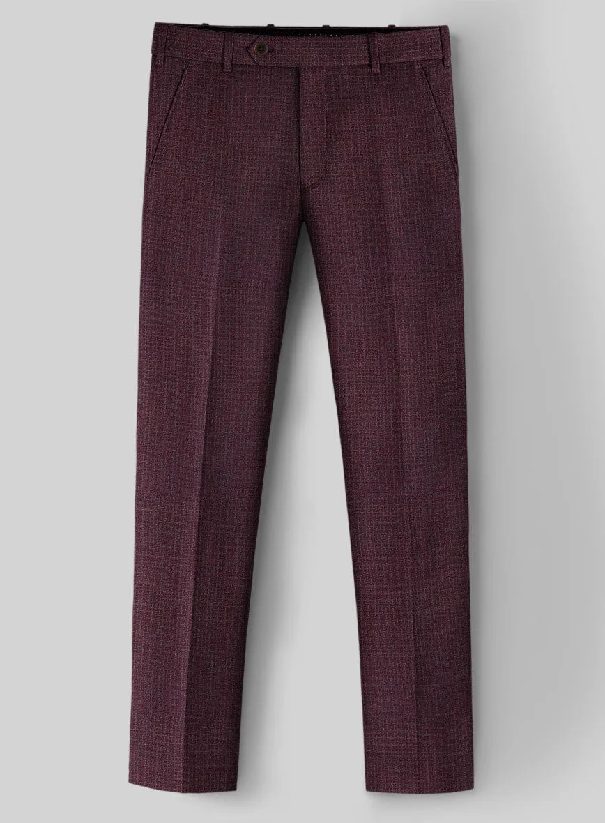 Napolean Basket Weave Wine Wool Pants