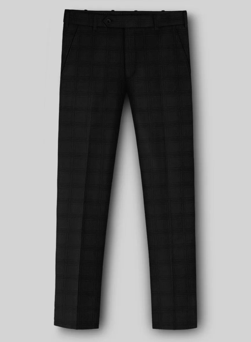 Napolean Brook Overcheck Black Wool Pants