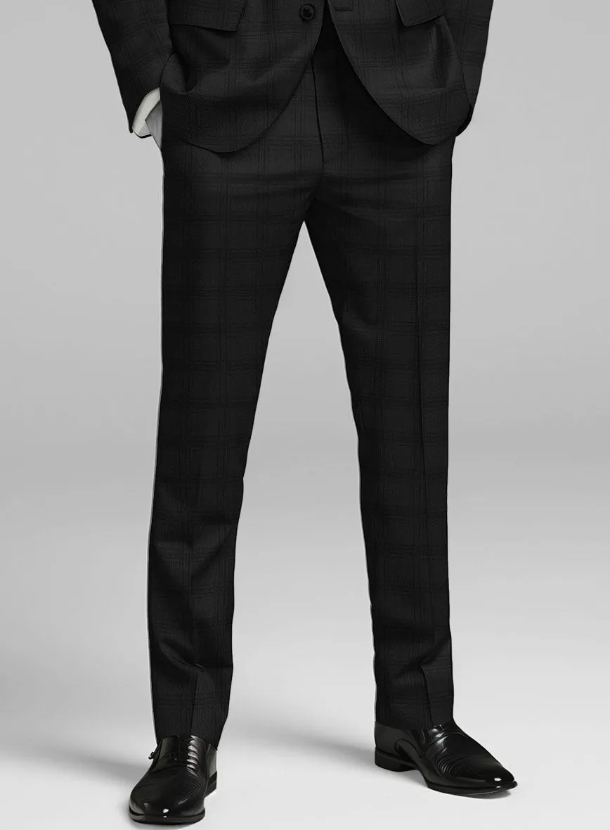 Napolean Brook Overcheck Black Wool Pants