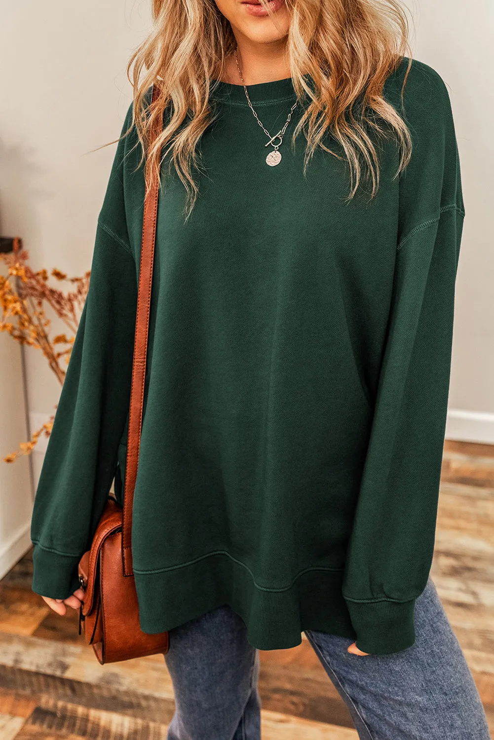 Oversized Split Hem Sweatshirt