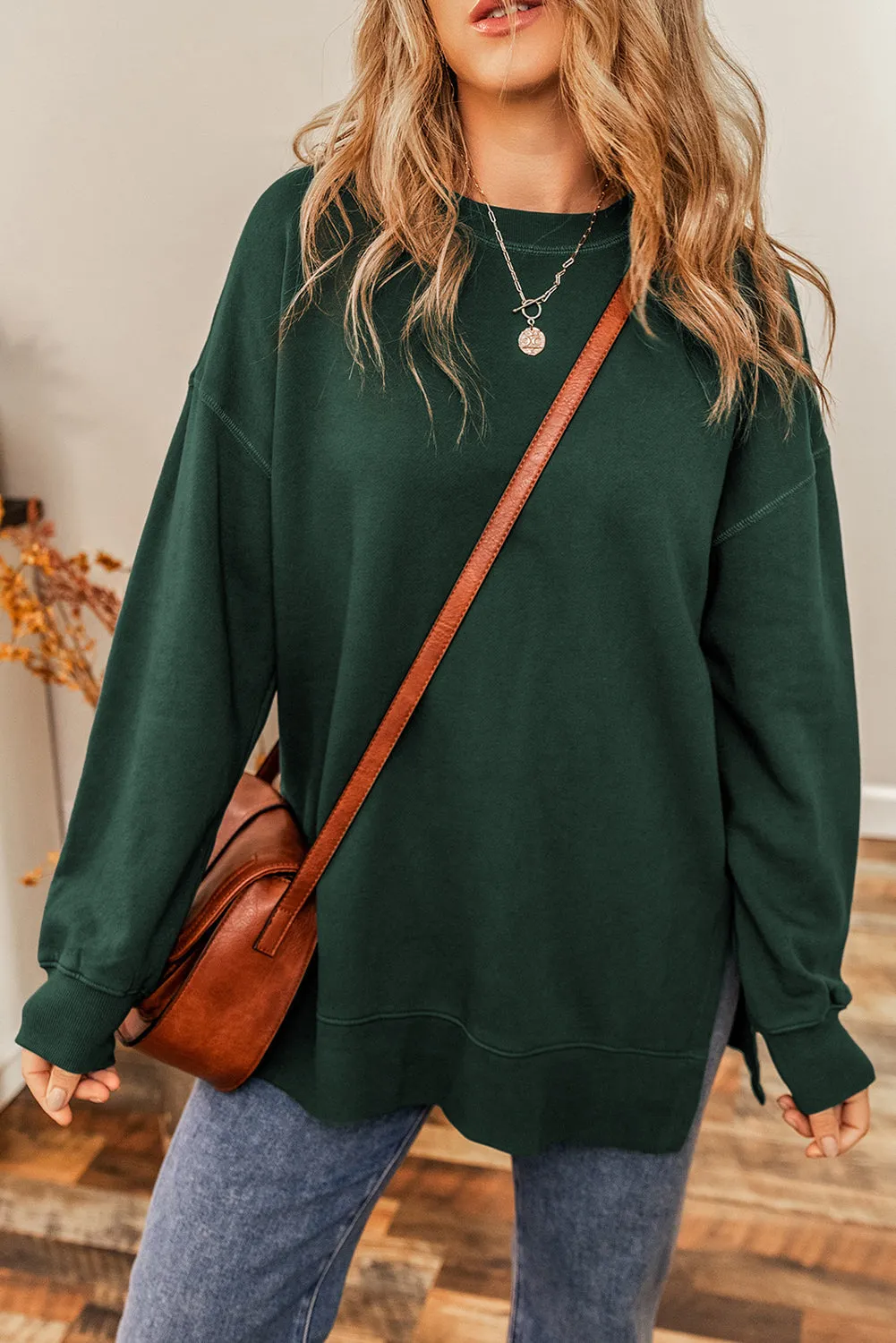 Oversized Split Hem Sweatshirt