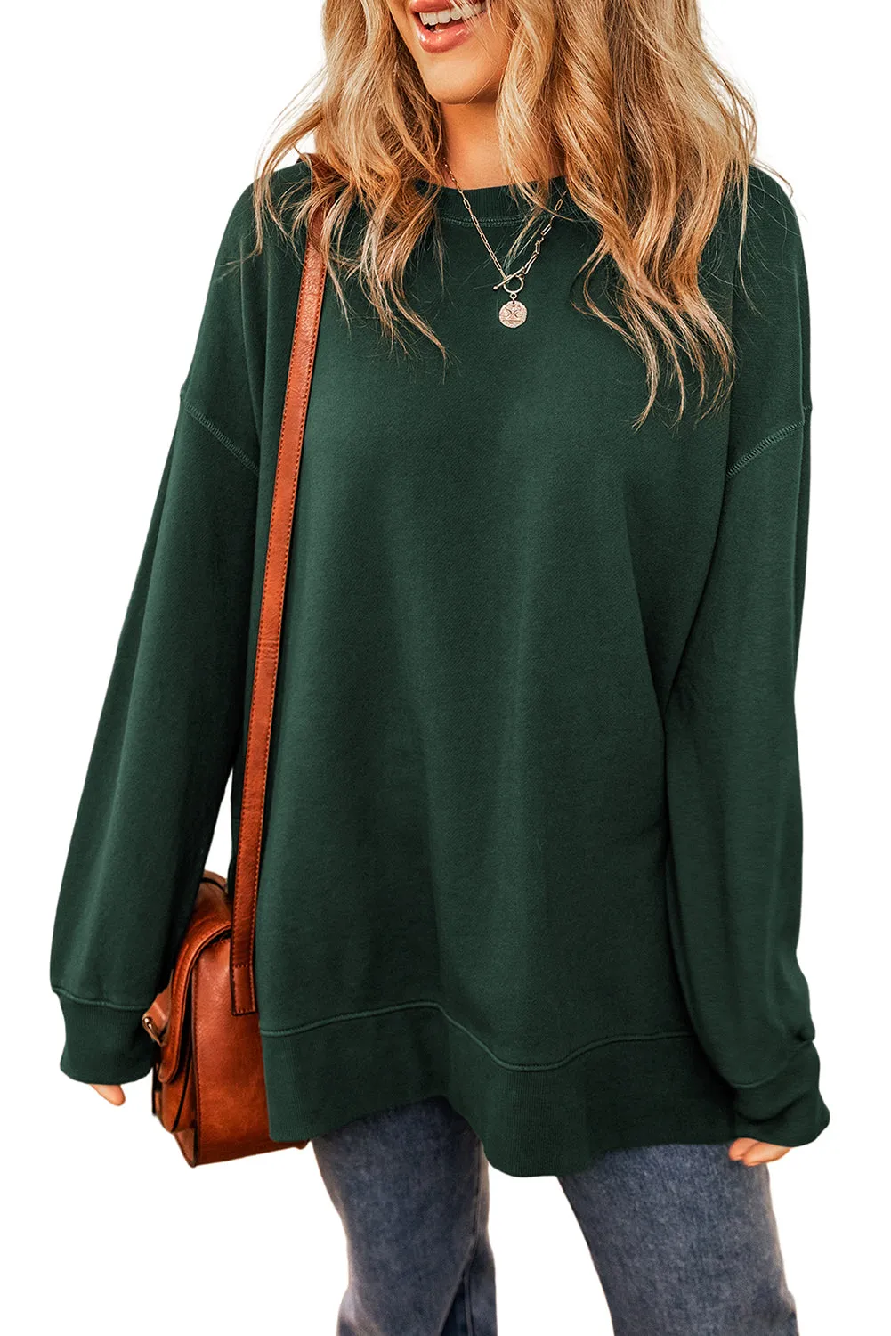 Oversized Split Hem Sweatshirt