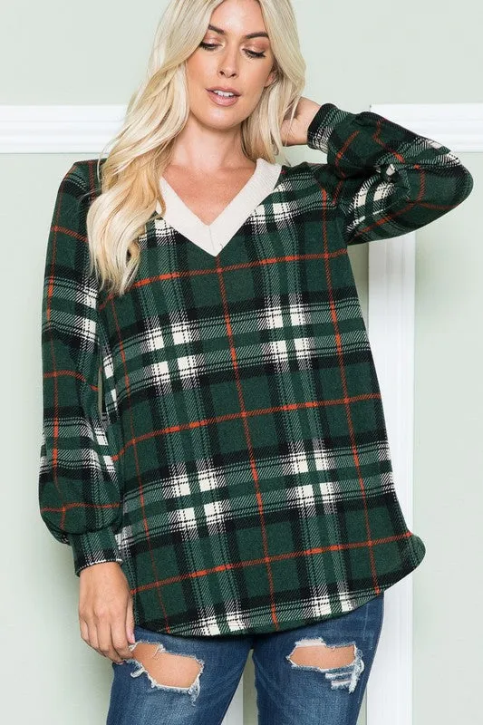 Perfect Plaid V-Neck