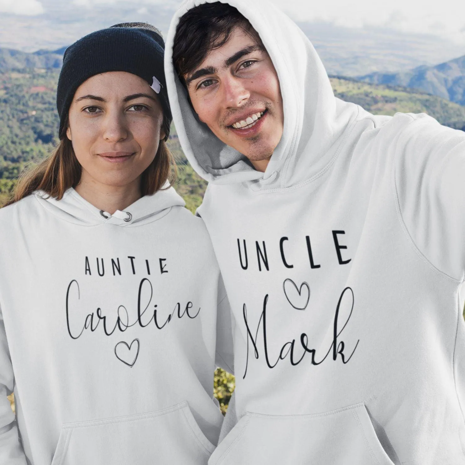 Personalized Matching Outfits for Aunt & Uncle: Custom Name Set - Unique Gift Idea