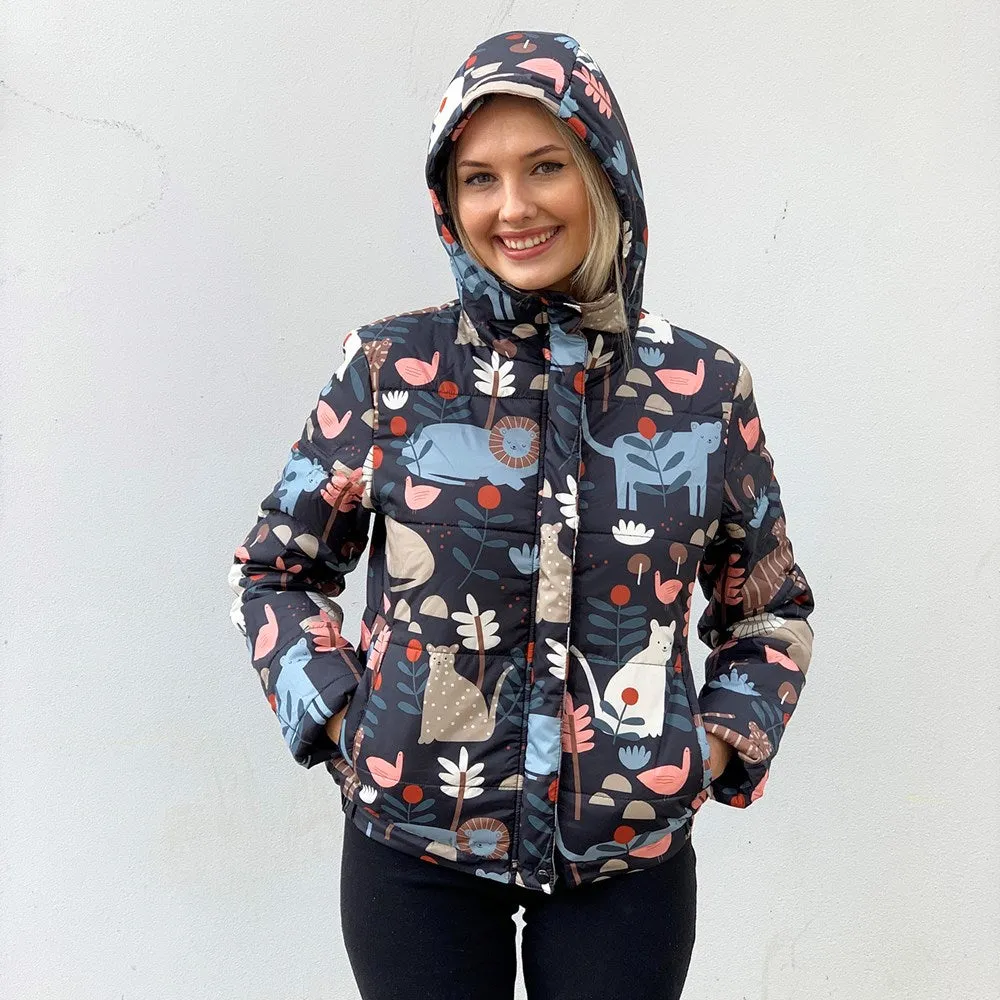 Puffer Jacket: Jungle Cats