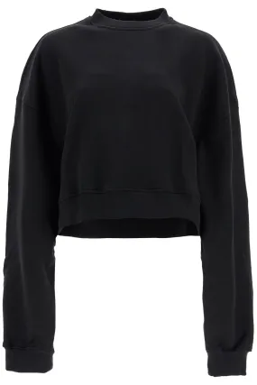 "cropped sweatshirt with puffed sleeves