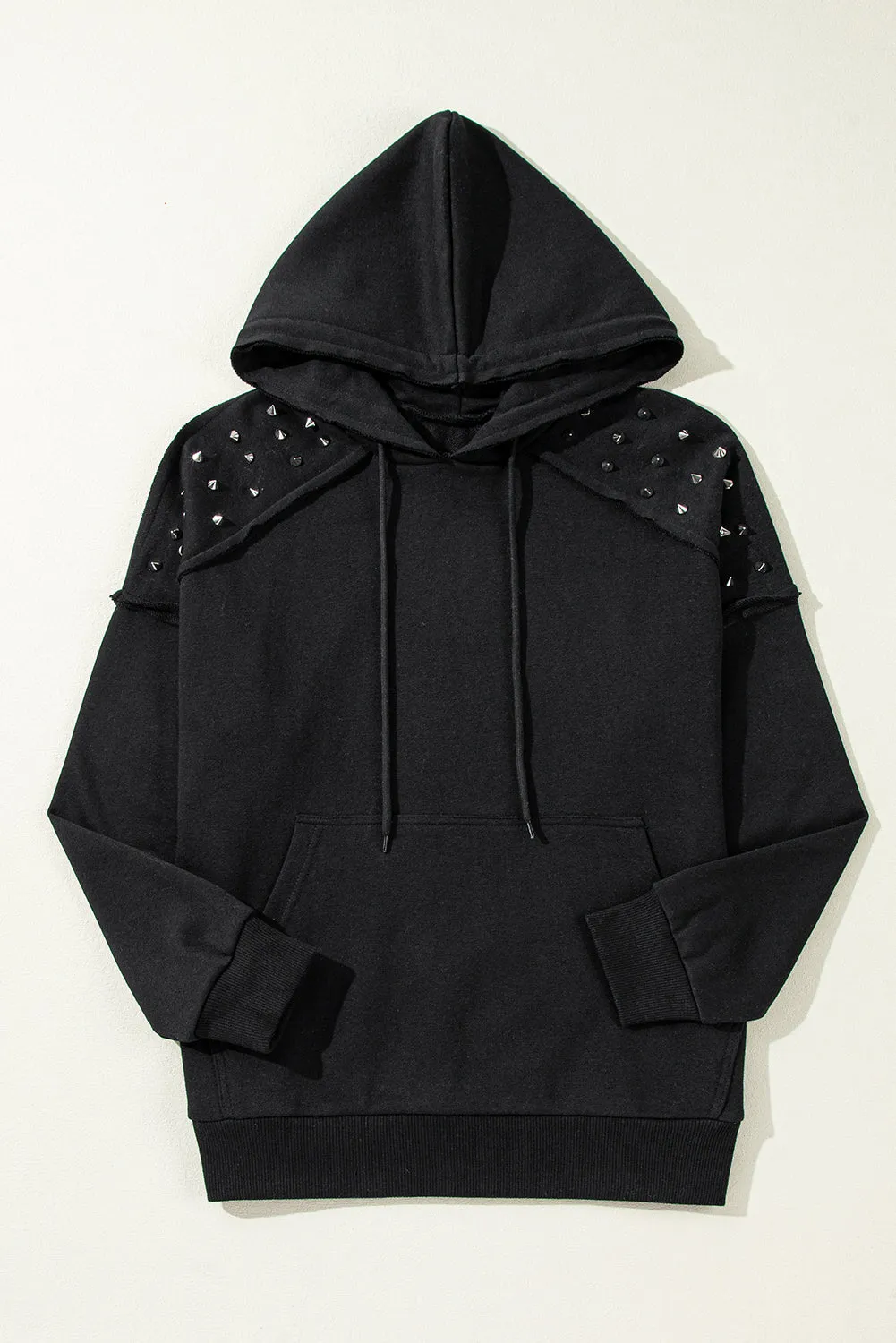 Rivet Stud Raglan Sleeve Hoodie