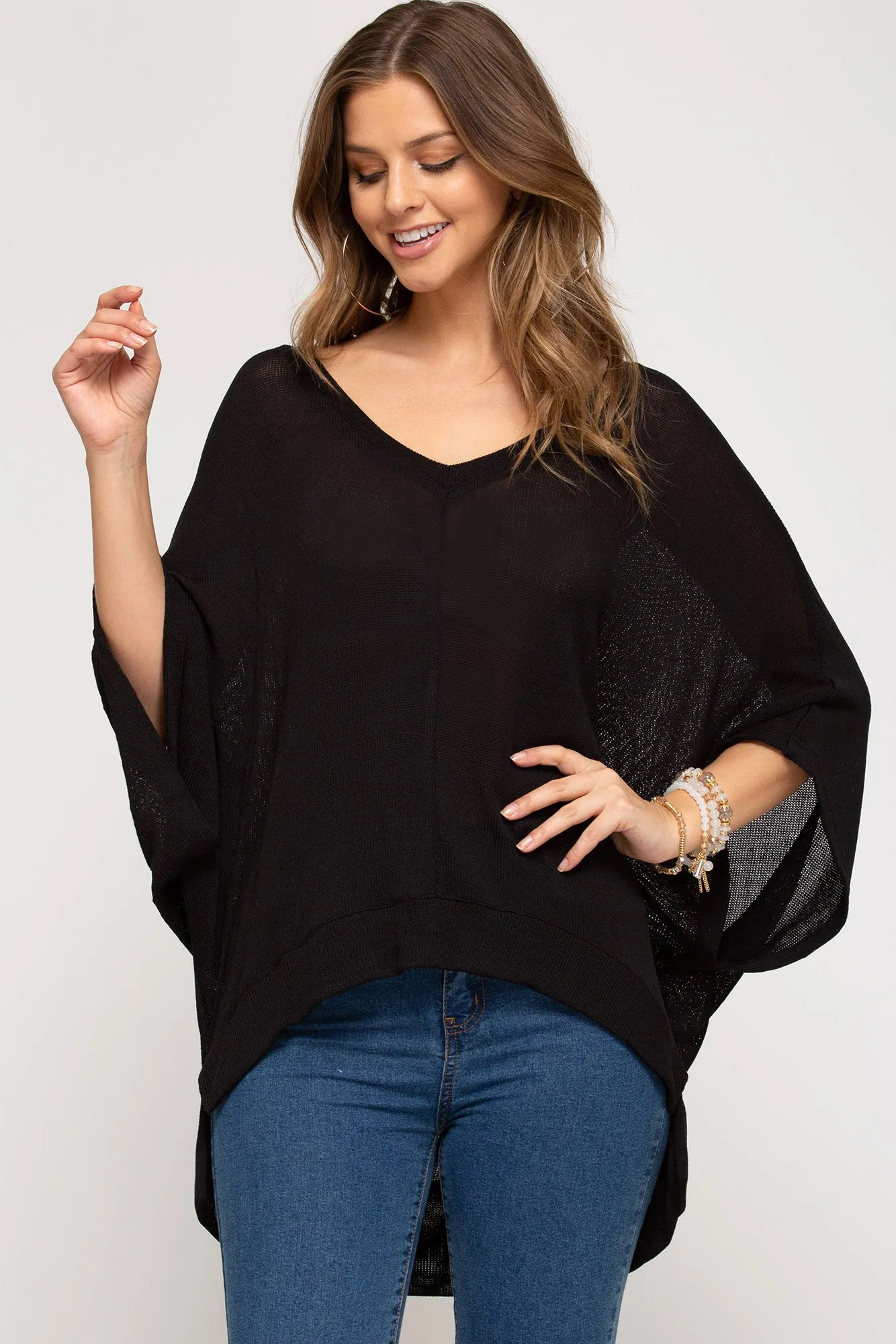 Shannon V Neck Sweater in Black