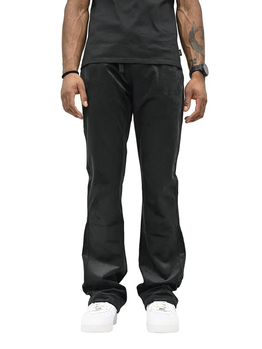 Si Tu Veux VEUX VELVET FLARE JOGGER (BLACK)