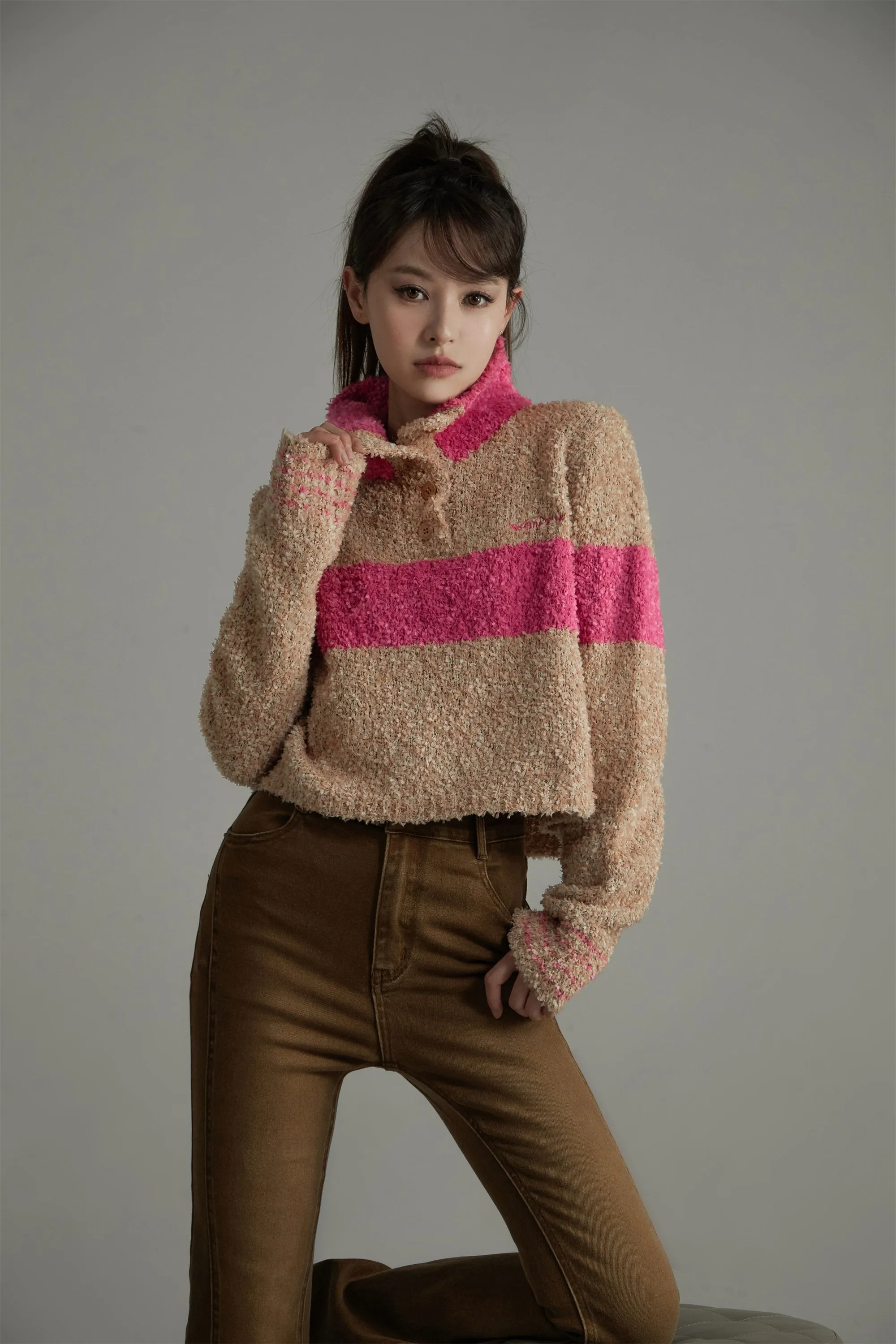 Striped Color Knit Sweater