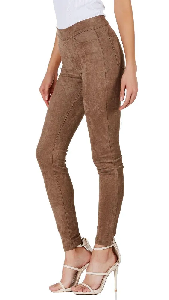 Suede Skinny Pants Legging Taupe