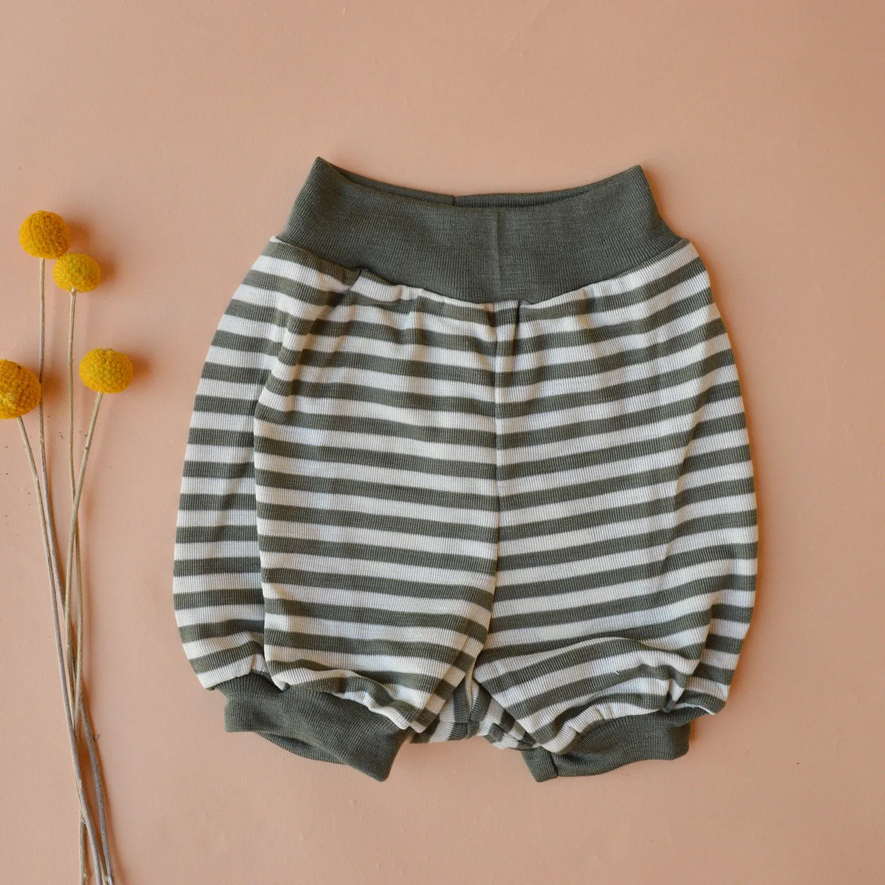 Summer Nappy Pants - Organic Merino/MulberrySilk - Stripes (0-2y)