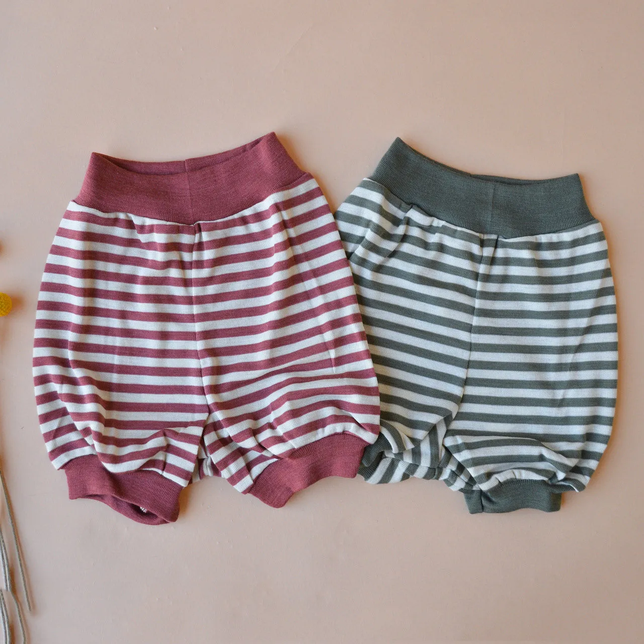 Summer Nappy Pants - Organic Merino/MulberrySilk - Stripes (0-2y)