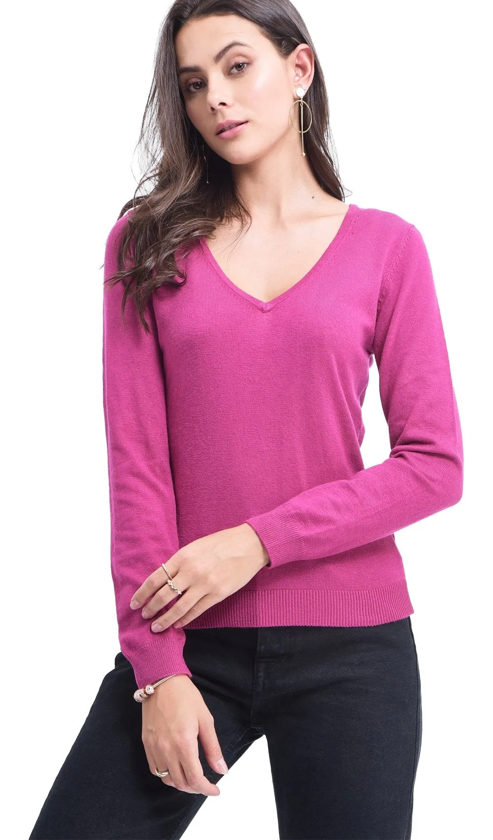 V-NECK BASIC SWEATER