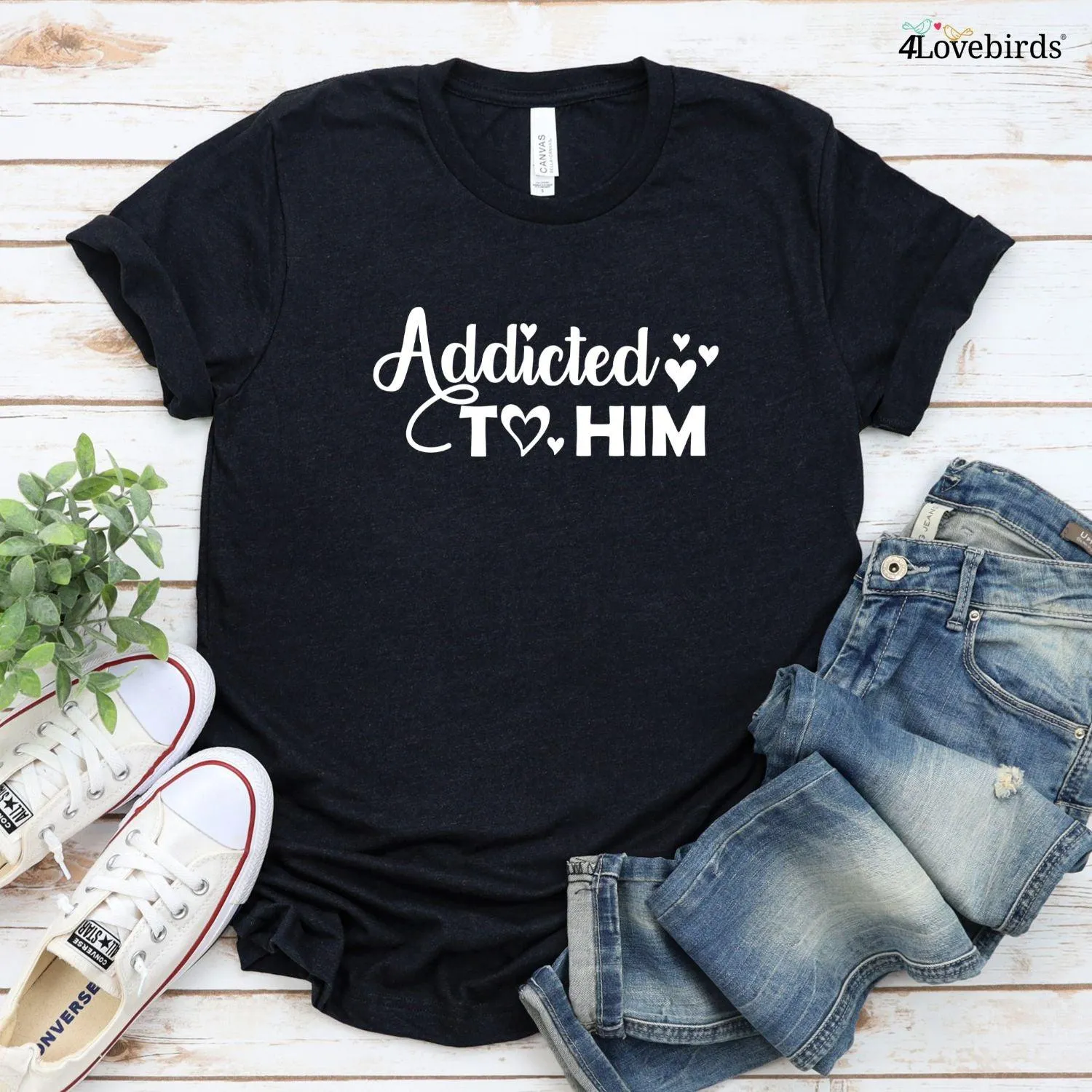 Valentine Gift: Matching Set for Couples - Addict Him & Her Tops & Sweatshirts