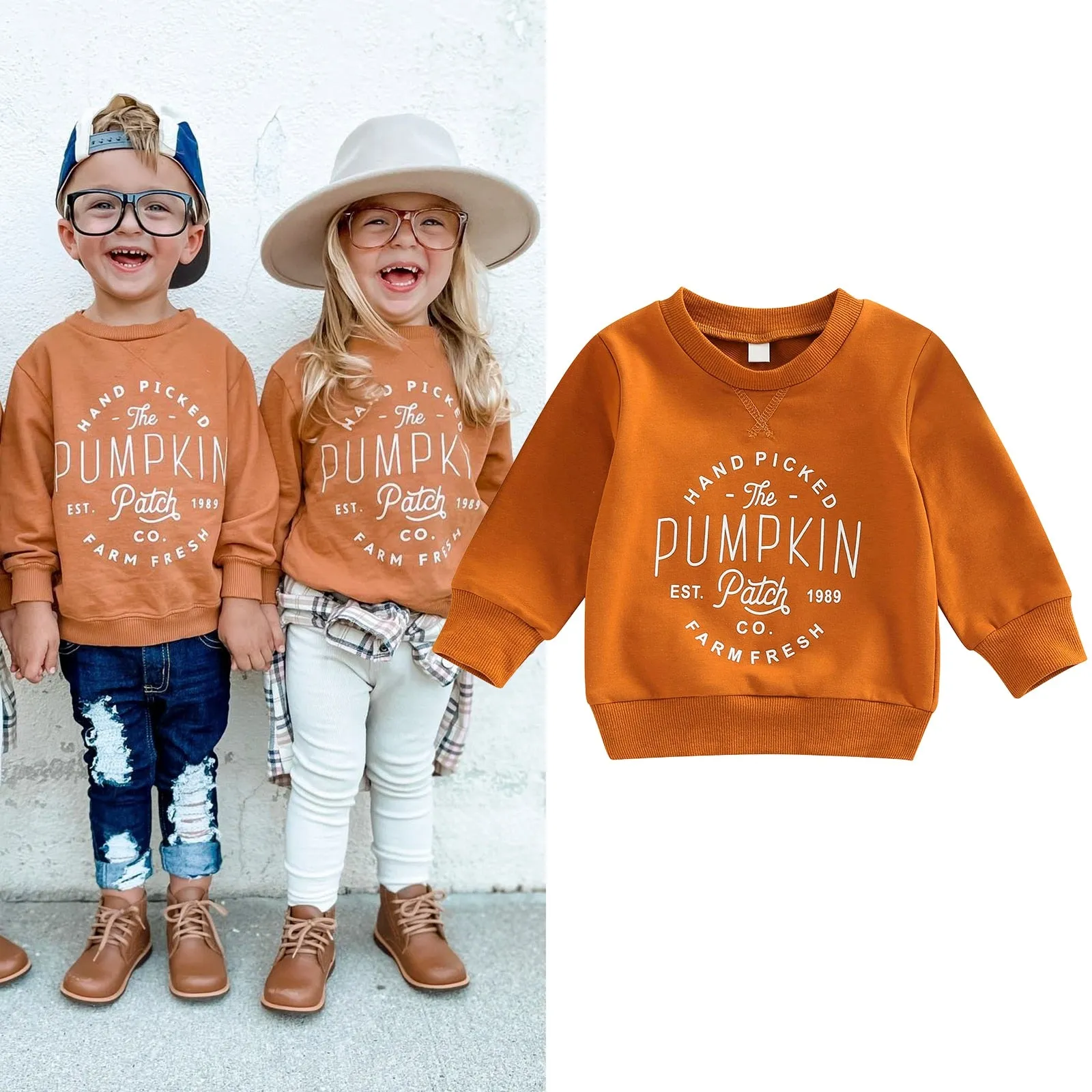 Wenkouban Halloween Hoodies Toddler Baby Girl Boy Halloween Sweatshirts Long Sleeve Letter Printed O-Neck Top