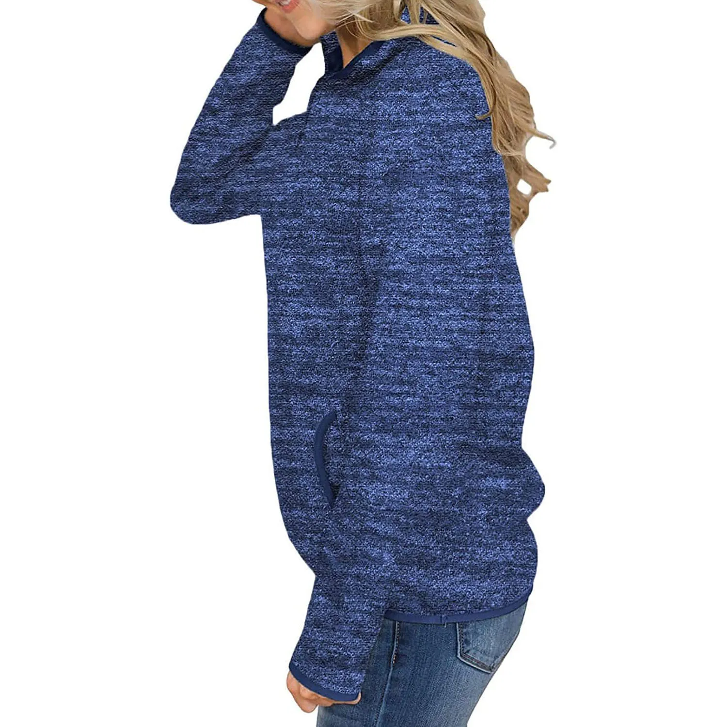 Women Casual Long Sleeve Stand Collar with Pockets