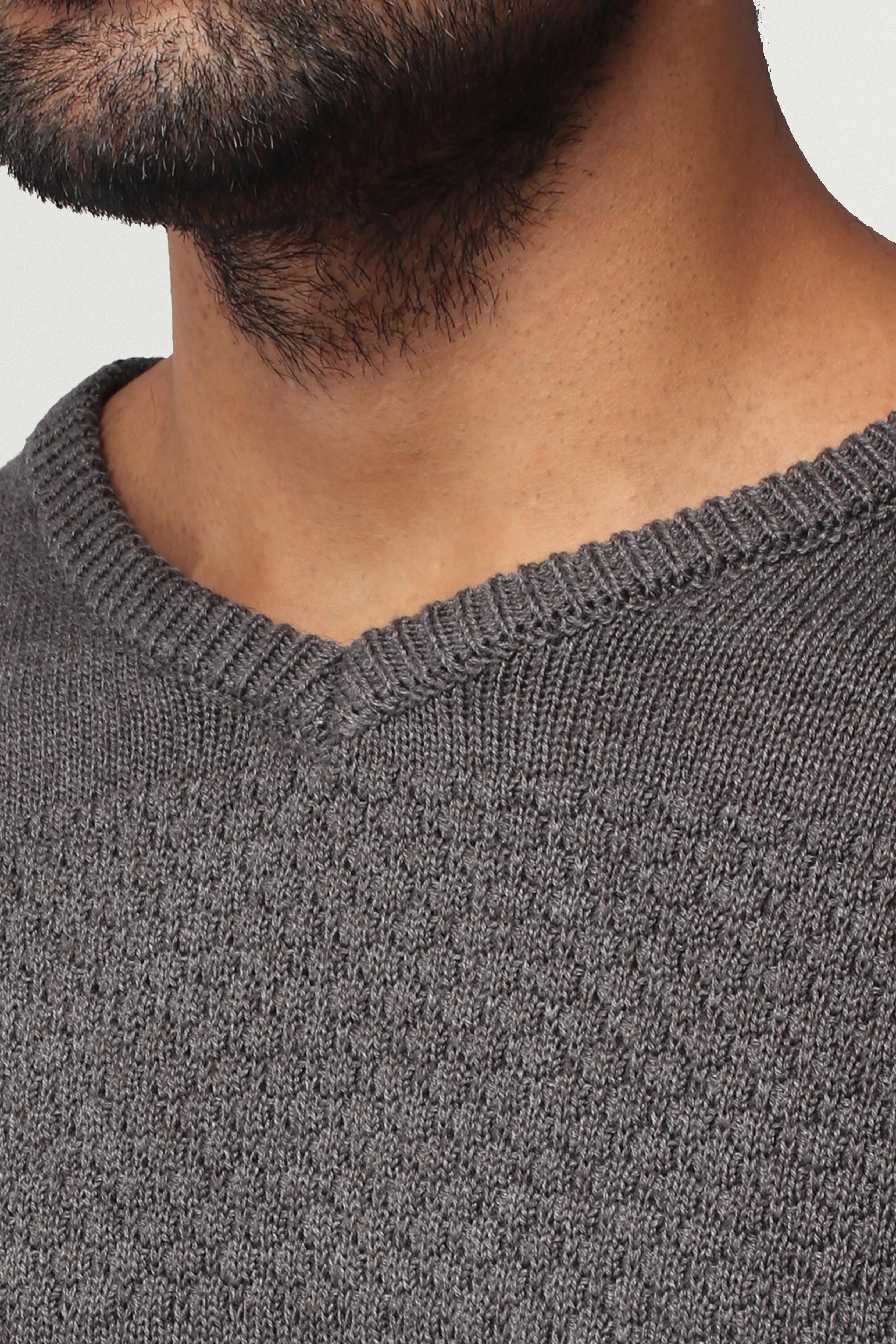 X RAY Men's Honeycomb V-neck Knit Sweater