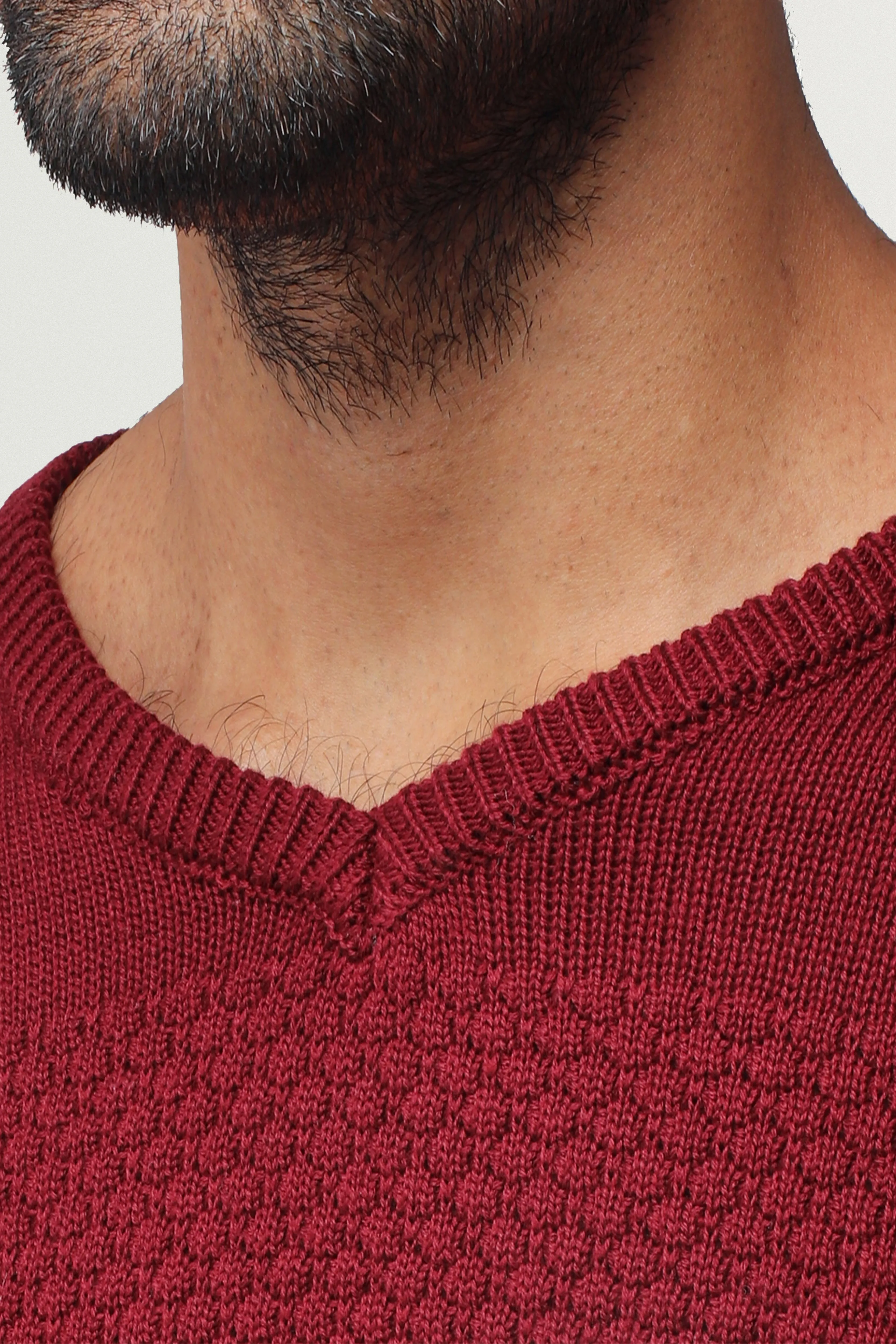 X RAY Men's Honeycomb V-neck Knit Sweater